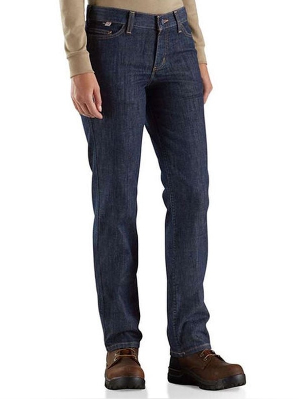 Carhartt Women’s Rugged Flex Straight Leg Jeans 393 Blue Workwear 6TL Long NWT